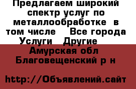 Предлагаем широкий спектр услуг по металлообработке, в том числе: - Все города Услуги » Другие   . Амурская обл.,Благовещенский р-н